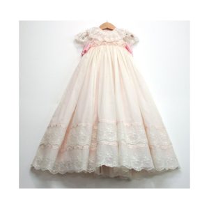 Faldón bautizo de punto ruso y tul bordado Md.1725