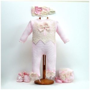 Jersey+pantalón+patucos+diadema+capota