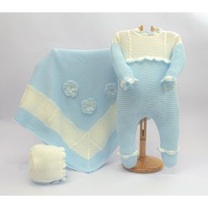 Pelele pié, capota y toquilla