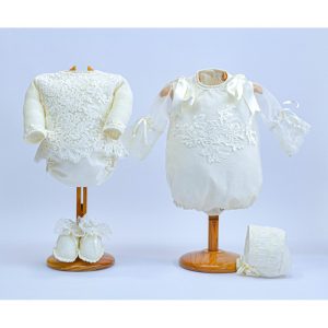 Pelele tela, jersey, braga, capota y patucos